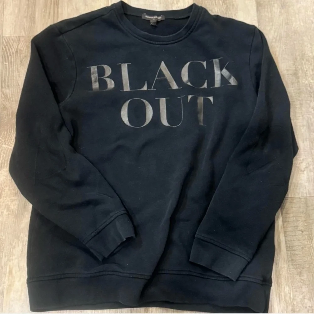 Banana Republic Black Black Out Crewneck Sweatshirt Size Large Minimal‎ Pullover